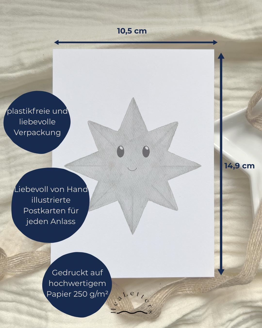 Postkarte Weihnachtsseepferdchen