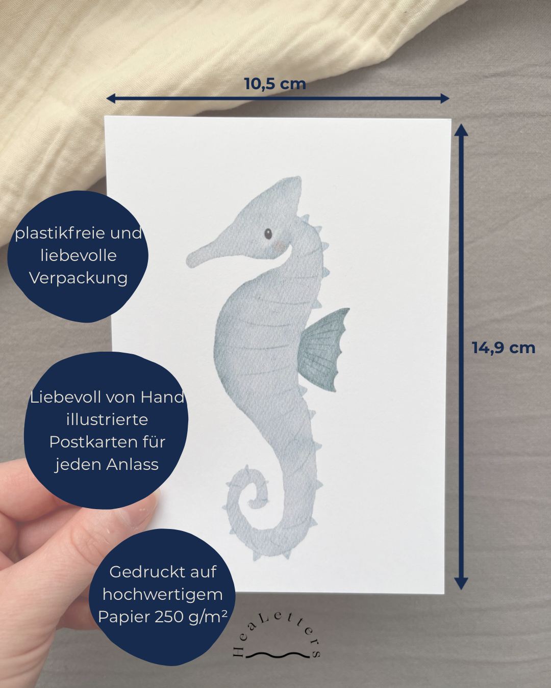 Postkarte Geburtstagsballons Blau