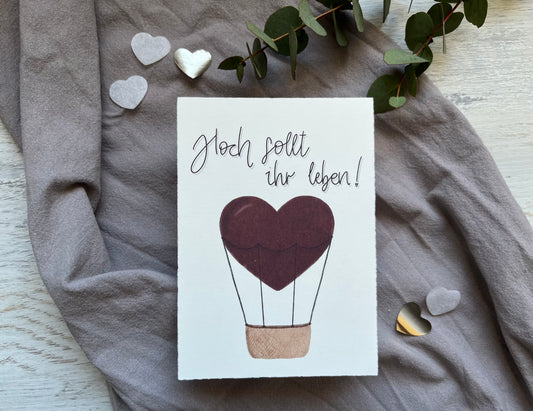 Postkarte „Hoch sollt ihr leben“