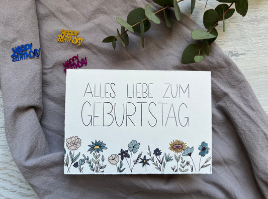 Postkarte „Geburtstagsblumen“