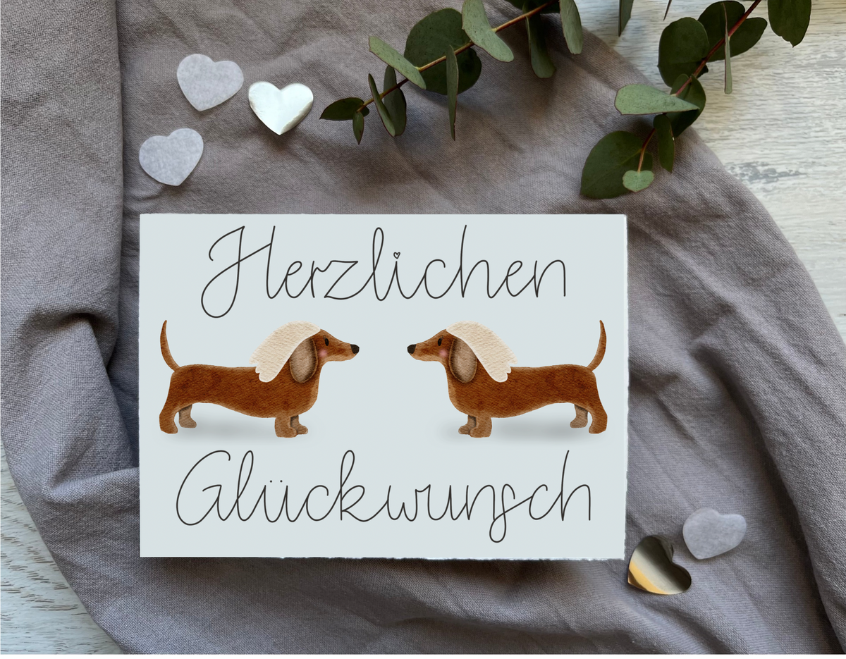 Postkarte „Dackel-Liebe“ Bräute
