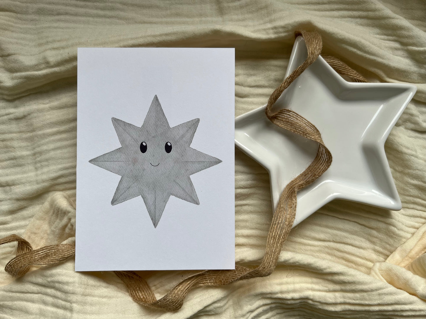 Postkarte Papierstern