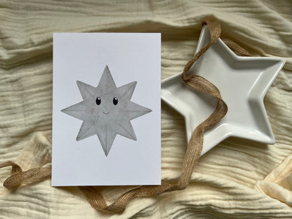 Postkarte Papierstern