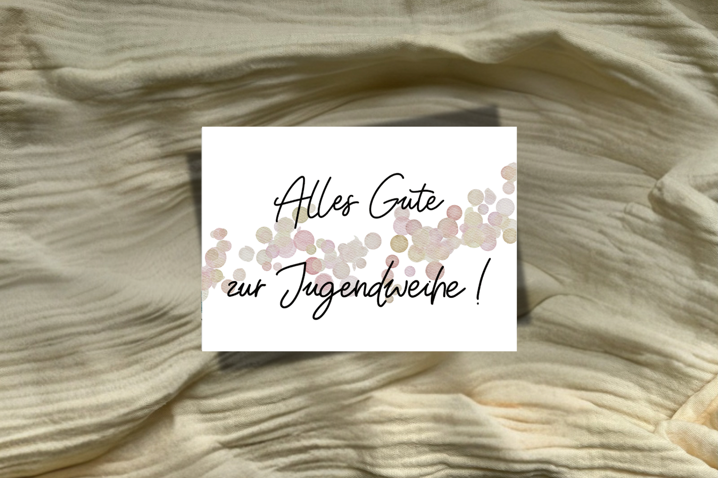 Postkarte Jugendweihe rosé