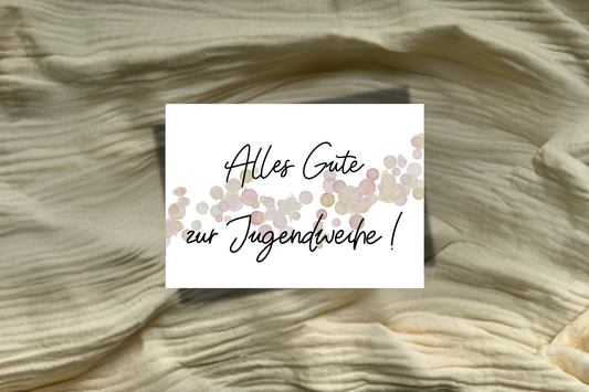 Postkarte Jugendweihe rosé