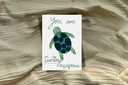 Postkarte Turtley awesome 🐢
