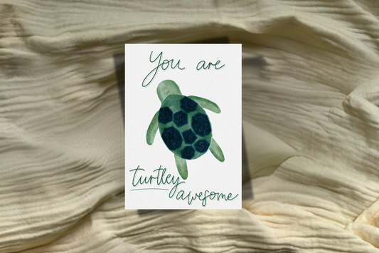 Postkarte Turtley awesome 🐢