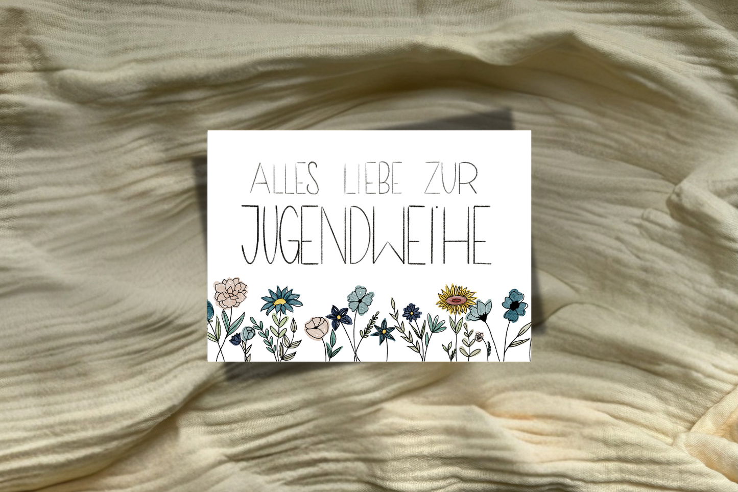 Postkarte Jugendweihe Blumen